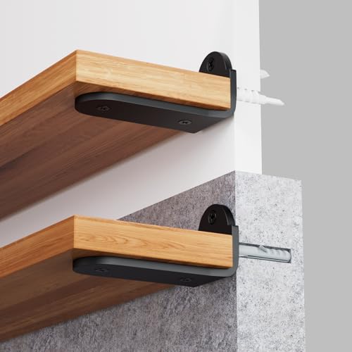 Regalhalterung, 10 cm, Schwarz, 4 Stück von muyeziwo