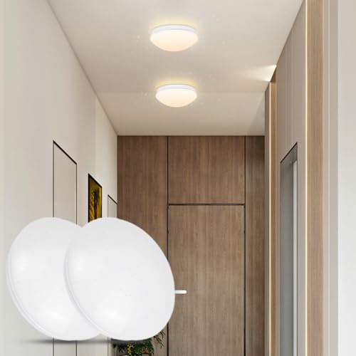 muyuua 2ER Deckenlampe LED Deckenleuchte Schlafzimmer - Sternenhimmel 5W 3000K Schlafzimmerlampe Ø16.5CM Deckenbeleuchtung Rund Warmweiß Kein Kinderzimmerlampe für wohnzimmer Küche Flur büro von muyuua
