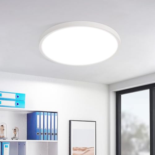 muyuua Deckenlampe LED Deckenleuchte Flach - Rund Badezimmerlampe 18CM IP44 Wasserdicht Badlampe Küchenlampe Decke Weiß Flurlampe 15W Augenschutz 6500K Kaltweiß Schlafzimmerlampe für Bad Küche Flur muyuua Deckenlampe LED Deckenleuchte Flach - Rund Badezimmerlampe 18CM IP44 Wasserdicht Badlampe Küchenlampe Decke Weiß Flurlampe 15W Augenschutz 6500K Kaltweiß Schlafzimmerlampe für Bad Küche Flur von muyuua
