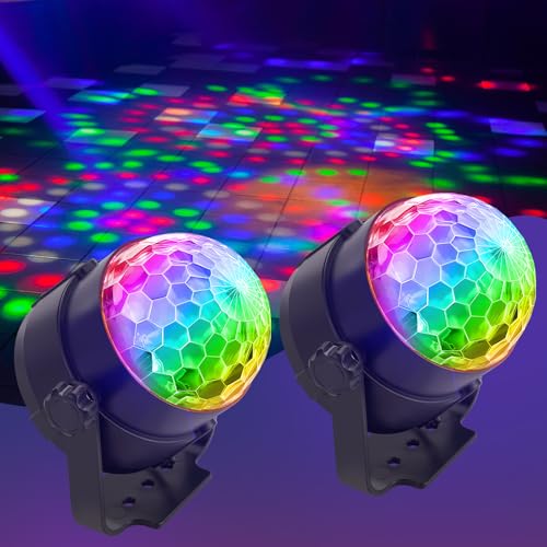 muyuua Discokugel LED Discolicht Partylicht - Disco Ball Musikgesteuert mit USB Discolicht Kugel Musik mit Kabel Party Zuhause 360° Rotierende Discokugeln 7 RGB für Kinderzimmer Wohnzimmer 2ER muyuua Discokugel LED Discolicht Partylicht - Disco Ball Musikgesteuert mit USB Discolicht Kugel Musik mit Kabel Party Zuhause 360° Rotierende Discokugeln 7 RGB für Kinderzimmer Wohnzimmer 2ER von muyuua