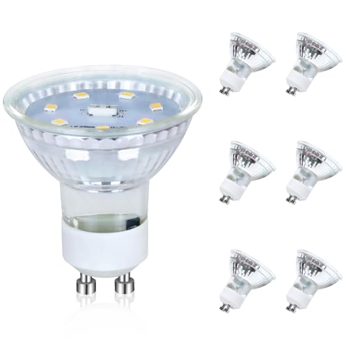 muyuua Gu10 Modern Warmweiss Leuchtmittel - 4.8W 3000K Lampe Ersetzt 48W Birnen Abstrahlwinkel 110° Spot Energiesparlampe Glühbirne Nicht Dimmbar Reflektorlampen mit Langer Nutzlebensdauer 6 pack von muyuua