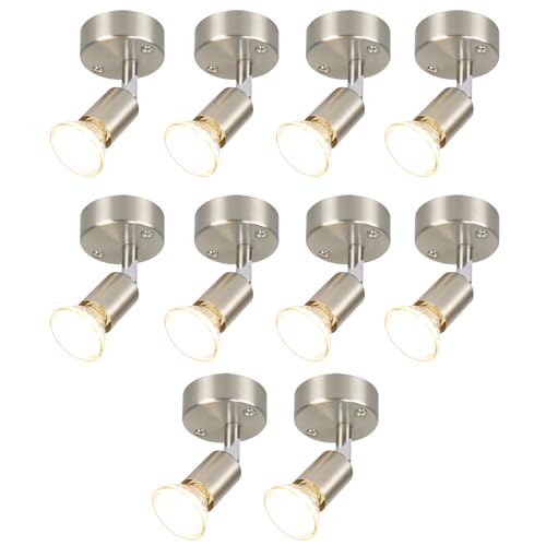 muyuua LED Deckenstrahler 1 Flammig Strahler: 350° Schwenkbar 3000K Warmweiß 3W GU10 10er Modern Deckenleuchte Deckenstrahl Deckenlampe Spot Innen Deckenspot für Küche Wohnzimmer Schlafzimmer muyuua LED Deckenstrahler 1 Flammig Strahler: 350° Schwenkbar 3000K Warmweiß 3W GU10 10er Modern Deckenleuchte Deckenstrahl Deckenlampe Spot Innen Deckenspot für Küche Wohnzimmer Schlafzimmer von muyuua