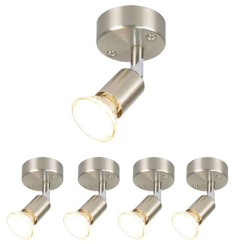 muyuua LED Deckenstrahler 1 Flammig Strahler: 350° Schwenkbar 3000K Warmweiß 5er 3W GU10 Modern Deckenleuchte Deckenstrahl Deckenlampe Spot Flurlampe Innen Deckenspot für Küche Wohnzimmer Schlafzimmer muyuua LED Deckenstrahler 1 Flammig Strahler: 350° Schwenkbar 3000K Warmweiß 5er 3W GU10 Modern Deckenleuchte Deckenstrahl Deckenlampe Spot Flurlampe Innen Deckenspot für Küche Wohnzimmer Schlafzimmer von muyuua