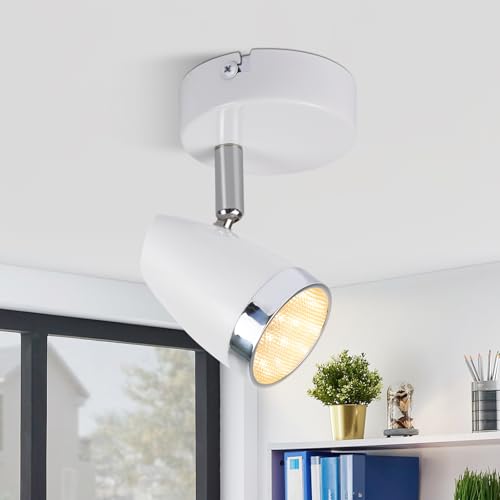 muyuua LED Deckenstrahler 1 Flammig Strahler: 4W Weiß Deckenleuchte Modern Deckenlampe Spot350° Schwenkbar Spotlight 3000K Warmweiß Ceiling Innen Deckenspot für Küche Wohnzimmer Schlafzimmer von muyuua