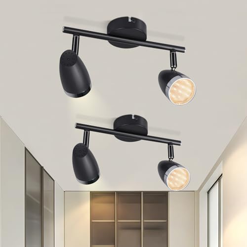 muyuua LED Deckenstrahler 2 Flammig Deckenlampe: 2er 8W Deckenleuchte Spot Modern Strahler 350° Schwenkbar Metallic Grau 3000K Warmweiß Deckenstrahl Innen Deckenspot für Küche Wohnzimmer Flur muyuua LED Deckenstrahler 2 Flammig Deckenlampe: 2er 8W Deckenleuchte Spot Modern Strahler 350° Schwenkbar Metallic Grau 3000K Warmweiß Deckenstrahl Innen Deckenspot für Küche Wohnzimmer Flur von muyuua
