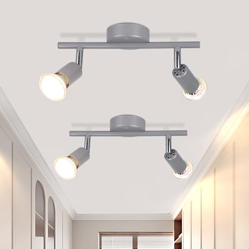 muyuua LED Deckenstrahler 2 Flammig Strahler: 2er Deckenleuchte GU10 Modern 6W Glänzend Silber 350° Drehbar Deckenlampe Spot 3000K Warmweiß Spotlight Innen Deckenspot für Küche Wohnzimmer Schlafzimmer muyuua LED Deckenstrahler 2 Flammig Strahler: 2er Deckenleuchte GU10 Modern 6W Glänzend Silber 350° Drehbar Deckenlampe Spot 3000K Warmweiß Spotlight Innen Deckenspot für Küche Wohnzimmer Schlafzimmer von muyuua