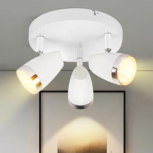 muyuua LED Deckenstrahler 3 Flammig Deckenleuchte: 12W Weiß Modern Deckenlampe Spot 350° Schwenkbar Deckenstrahl 3000K Warmweiß Strahler Spotlight Innen Deckenspot für Küche Wohnzimmer Flur muyuua LED Deckenstrahler 3 Flammig Deckenleuchte: 12W Weiß Modern Deckenlampe Spot 350° Schwenkbar Deckenstrahl 3000K Warmweiß Strahler Spotlight Innen Deckenspot für Küche Wohnzimmer Flur von muyuua