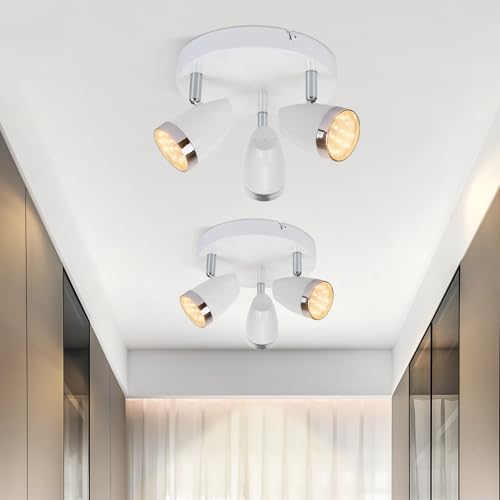 muyuua LED Deckenstrahler 3 Flammig Deckenleuchte: 2er 12W Weiß Modern Deckenlampe Spot 350° Schwenkbar Deckenstrahl 3000K Warmweiß Strahler Spotlight Innen Deckenspot für Küche Wohnzimmer Flur muyuua LED Deckenstrahler 3 Flammig Deckenleuchte: 2er 12W Weiß Modern Deckenlampe Spot 350° Schwenkbar Deckenstrahl 3000K Warmweiß Strahler Spotlight Innen Deckenspot für Küche Wohnzimmer Flur von muyuua