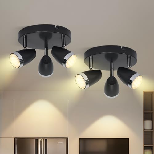 muyuua LED Deckenstrahler 3 Flammig Strahler: 2er Deckenlampe Spot 12W Modern 350° Schwenkbar Deckenleuchte 3000K Warmweiß Deckenstrahl Metallic Grau Deckenspot für Küche Wohnzimmer Schlafzimmer muyuua LED Deckenstrahler 3 Flammig Strahler: 2er Deckenlampe Spot 12W Modern 350° Schwenkbar Deckenleuchte 3000K Warmweiß Deckenstrahl Metallic Grau Deckenspot für Küche Wohnzimmer Schlafzimmer von muyuua