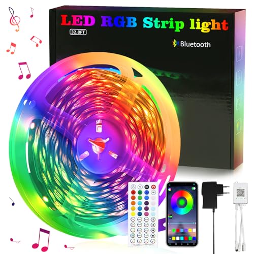 muyuua LED Strip 10m Streifen - LED Leiste Party Gaming Deko RGB Band Lichtleiste Selbstklebend TV Hintergrundbeleuchtung Fernseher Beleuchtung mit Fernbedienung Smart Dimmbar Musik Sync für Zimmer muyuua LED Strip 10m Streifen - LED Leiste Party Gaming Deko RGB Band Lichtleiste Selbstklebend TV Hintergrundbeleuchtung Fernseher Beleuchtung mit Fernbedienung Smart Dimmbar Musik Sync für Zimmer von muyuua