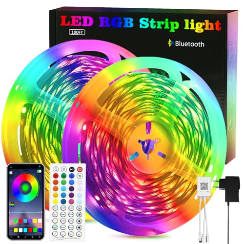 muyuua LED Strip 30m Streifen - LED Leiste Gaming Deko Party Selbstklebend RGB Band Musik Sync TV Hintergrundbeleuchtung Smart Lichtleiste Dimmbar mit Fernbedienung Fernseher Beleuchtung für Zimmer muyuua LED Strip 30m Streifen - LED Leiste Gaming Deko Party Selbstklebend RGB Band Musik Sync TV Hintergrundbeleuchtung Smart Lichtleiste Dimmbar mit Fernbedienung Fernseher Beleuchtung für Zimmer von muyuua