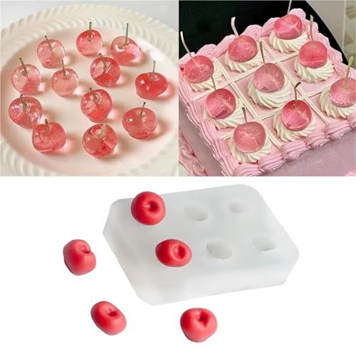 3D-Kirsch-Silikonform, vielseitig einsetzbar – zum Backen von Ton, Gips, Kerzen, DIY Handwerk von muzoira