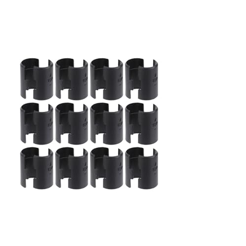 60 Stück ABS-Draht-Regal-Clips – 25 mm Stangenbefestigungsklemmen für Regalsysteme (schwarz) von muzoira