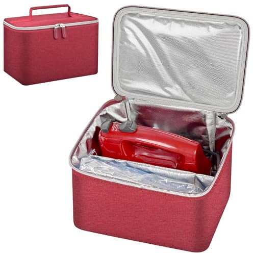 Aufbewahrungstasche für KitchenAid Handmixer, strapazierfähige Canvas-Abdeckung für Standmixer der Serie 5/6/7/9, tragbare Tragetasche (rot) von muzoira