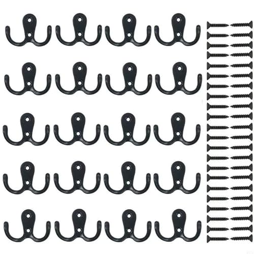 Doppelwandhaken aus Zinklegierung, modern, für Schlüssel, Handtücher, Hüte, Mäntel, Taschen, Seile, einfache Installation, 20 Stück von muzoira