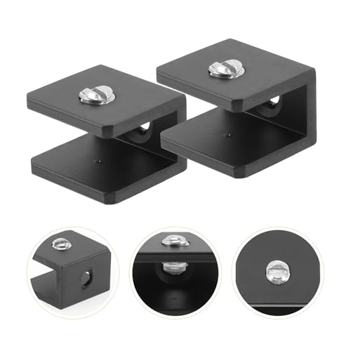 Glasregalhalterungen – verstellbare Klemmhalter für Wandregale (schwarz, Space Aluminum) (M) von muzoira