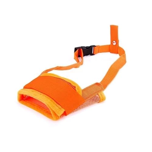 Golden Retriever & Teddy Hundemaulkorb – Anti-Bell-Kaumaske mit Trinkloch für kleine, mittelgroße Hunde (Orange, L) von muzoira