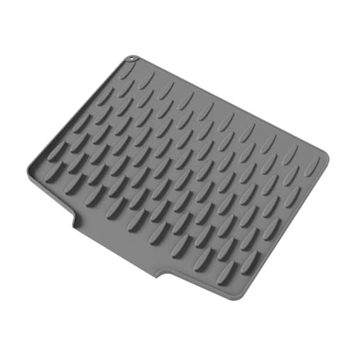 Große Silikon-Abtropfmatte – rutschfeste, faltbare Abtropfmatte für Geschirr und Utensilien (grau, 36–28 cm) von muzoira