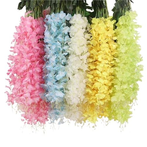 Künstliche Glyzinien-Girlande, hängende künstliche Blumen-Schnur für Hochzeitsbogen, Garten, Party, Heimdekoration, 12 Stück Künstliche Glyzinien-Girlande, hängende künstliche Blumen-Schnur für Hochzeitsbogen, Garten, Party, Heimdekoration, 12 Stück von muzoira