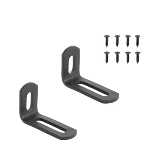 Verstellbare Edelstahl-Eckstreben, robuste 90°-Halterungen für Regale (2er-Pack) (schwarz, 51 mm, 2 Stück) von muzoira