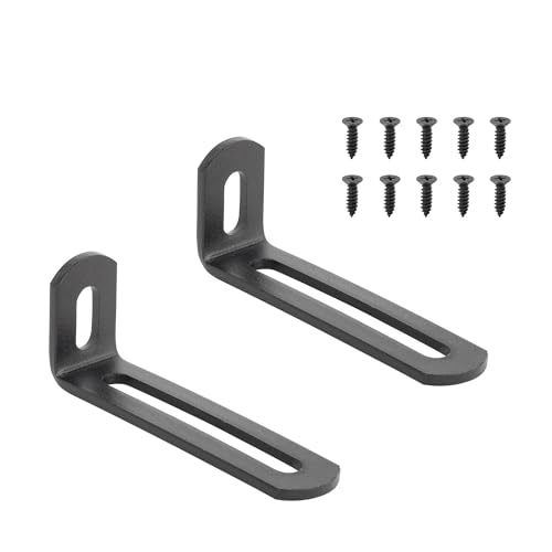 Verstellbare Edelstahl-Eckstreben, robuste 90°-Halterungen für Regale (2er-Pack) (schwarz, 80 mm, 2 Stück) von muzoira