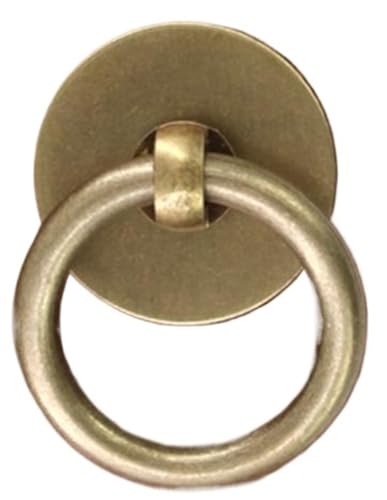 muzoira 2 x Mini-Griffe aus antikem Messing, chinesische Schrankgriffe (Stil 2,3 cm Ring) von muzoira