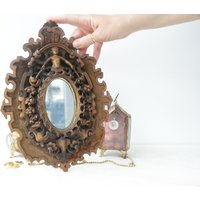 Antiker Geschnitzter Buchsbaum Spiegel von mvcgems