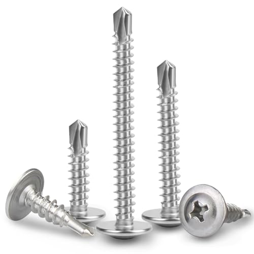 120 Stück M4.2x19mm Edelstahl Blechschrauben, Selbstschneidende Schrauben Metall, Blechschrauben Selbstschneidend,Hochfeste 410 Edelstahl Selbstschneidend Blechschrauben,Selbstschneidend Bohrschrauben von mvorry