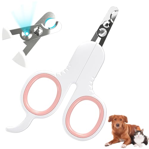 Krallenschere Katzen, Katzenkrallen Schneider 2 mm mit Loch, Edelstahl Katzennagelschneider, Nagelknipser für Katzen, Katzen Krallenschneider, Krallenschere für Hunde, Anfänger Toll Geeigne (Rosa) von mvorry