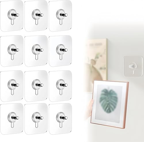 Selbstklebende Wandhänger ohne Nägel,Wasserdicht, rostdicht, 2 in 1 Bildhaken Kein Bohrer,Heavy Duty Keine Schäden Klebende Wandhaken für Küche, Bad, Zuhause und Büro Organisation (20 Pack) von mvuenleyog