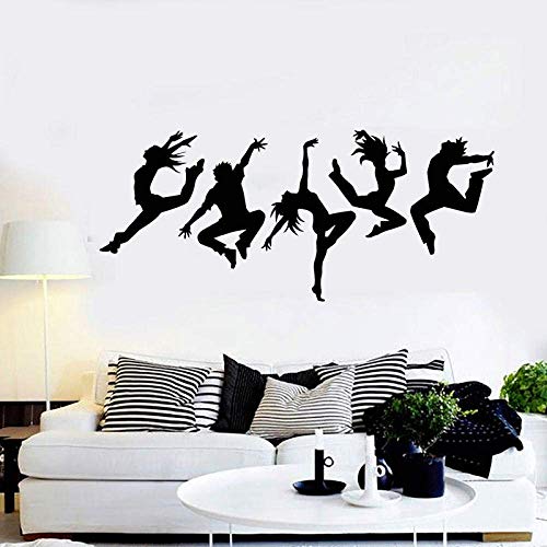 Wandtattoo Dance Studio Silhouette Tanzen Wandaufkleber Vinyl Wohnkultur Für Wohnzimmer Abnehmbare Selbstklebende Wandbild 57X25 Cm von mxlon