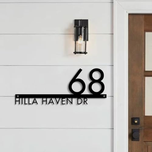 MXN Individuelles modernes Hausnummernschild, Acryl-Türschild, Buchstaben, Zahlen, Adressschild, Außentürschild, personalisierter Straßenname, Hausadressenschilder (A,40 x 18 cm) von mxn