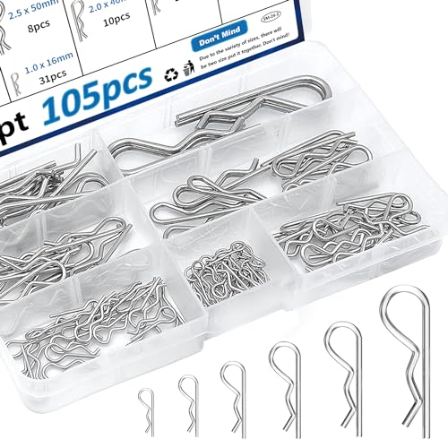 mxuteuk 105 Stück Splint 7-Größen 304 Edelstahl Splinte Hitch Pin Clip Traktor Splint für Hitch Pin Lock System, Lastwagen verwendet mxuteuk 105 Stück Splint 7-Größen 304 Edelstahl Splinte Hitch Pin Clip Traktor Splint für Hitch Pin Lock System, Lastwagen verwendet von mxuteuk