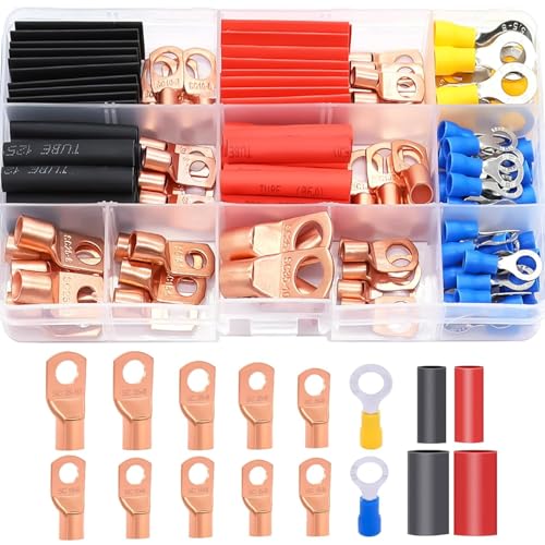 mxuteuk 110PCS Batterie-Kabelende AWG 2 4 6 8 10 12 14 16 Spezifikationen Kupfer-Kabel-Stecker, Ring-Klemmenanschluss, Kupfer-Ring-Klemmen mit Wärmeschrumpfung N-067-110PCS mxuteuk 110PCS Batterie-Kabelende AWG 2 4 6 8 10 12 14 16 Spezifikationen Kupfer-Kabel-Stecker, Ring-Klemmenanschluss, Kupfer-Ring-Klemmen mit Wärmeschrumpfung N-067-110PCS von mxuteuk