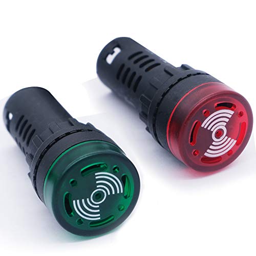 mxuteuk 2 Stück 22mm AC/DC 220V Rot Grün LED Blitz Signalleuchte Alarmanzeige Blinkleuchte mit Summer AD16-22SM-RG220V mxuteuk 2 Stück 22mm AC/DC 220V Rot Grün LED Blitz Signalleuchte Alarmanzeige Blinkleuchte mit Summer AD16-22SM-RG220V von mxuteuk