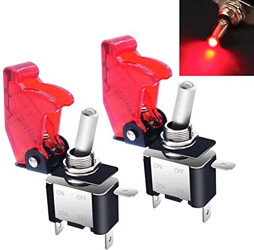 mxuteuk 2 Stück Kippschalter 12V 20A Rote LED beleuchtet SPST EIN/AUS Hochleistungs-Wippschalter 3 polig mit roter wasserdicht Abdeckung Für PKW LKW Boot ASW-07D-R-RMZ mxuteuk 2 Stück Kippschalter 12V 20A Rote LED beleuchtet SPST EIN/AUS Hochleistungs-Wippschalter 3 polig mit roter wasserdicht Abdeckung Für PKW LKW Boot ASW-07D-R-RMZ von mxuteuk