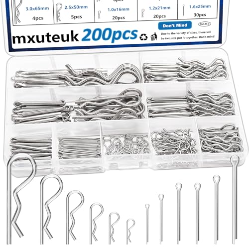 mxuteuk 200 Stück Splinte 13-Werte Splint Sortiment Kit 304 Edelstahl Splinte Hitch Pin Clip Traktor Splint für Hitch Pin Lock System, Lastwagen, Motor Hardware Pin verwendet mxuteuk 200 Stück Splinte 13-Werte Splint Sortiment Kit 304 Edelstahl Splinte Hitch Pin Clip Traktor Splint für Hitch Pin Lock System, Lastwagen, Motor Hardware Pin verwendet von mxuteuk
