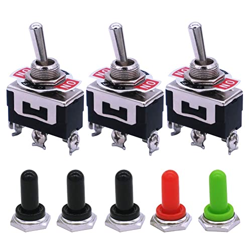 mxuteuk 3 Stück Schwerlast Kippschalter 16A 250V 20A 125V SPDT EIN/AUS/EIN Hochleistungs-Wippkippschalter 3 Klemme 3 Position 5 Stück Metallknopf-Abdeckkappe Wasserdicht, Ten-1122-5mz-B103 mxuteuk 3 Stück Schwerlast Kippschalter 16A 250V 20A 125V SPDT EIN/AUS/EIN Hochleistungs-Wippkippschalter 3 Klemme 3 Position 5 Stück Metallknopf-Abdeckkappe Wasserdicht, Ten-1122-5mz-B103 von mxuteuk