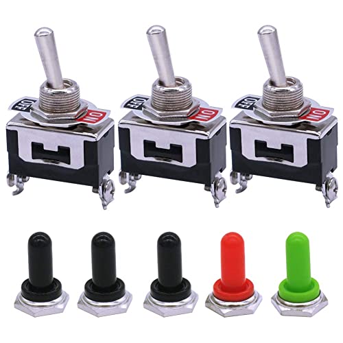 mxuteuk 3 Stück Schwerlast Kippschalter 16A 250V 20A 125V SPST EIN/AUS Hochleistungs-Wippkippschalter 2 Klemme 2 Position 5 Stück Metallknopf-Abdeckkappe Wasserdicht, Ten-1021-5mz-B101 mxuteuk 3 Stück Schwerlast Kippschalter 16A 250V 20A 125V SPST EIN/AUS Hochleistungs-Wippkippschalter 2 Klemme 2 Position 5 Stück Metallknopf-Abdeckkappe Wasserdicht, Ten-1021-5mz-B101 von mxuteuk