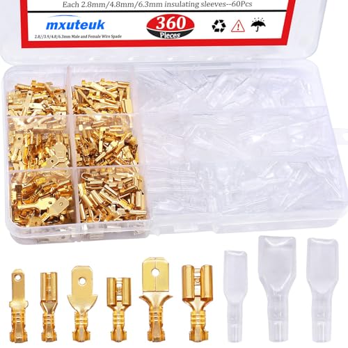 mxuteuk 360 PCs 2.8/4.8/6.3 mm Schnellspleiß-Flachbandverbindungskasten Klassifizierung Kit Gordon, mit Isolationsrohr für Drähte Automobil Lautsprecher N-002 mxuteuk 360 PCs 2.8/4.8/6.3 mm Schnellspleiß-Flachbandverbindungskasten Klassifizierung Kit Gordon, mit Isolationsrohr für Drähte Automobil Lautsprecher N-002 von mxuteuk
