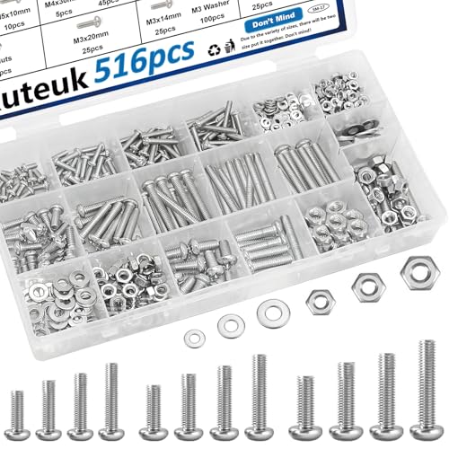 mxuteuk 516Pcs Muttern und Schrauben Sortiment Kit 21-Größen M3/M4/M5/M6 Mutter Schraube Unterlegscheibe Sortiment Kit für Maschinen, Möbel, Automobil, Motorrad-Reparaturen mxuteuk 516Pcs Muttern und Schrauben Sortiment Kit 21-Größen M3/M4/M5/M6 Mutter Schraube Unterlegscheibe Sortiment Kit für Maschinen, Möbel, Automobil, Motorrad-Reparaturen von mxuteuk