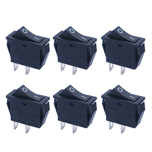 mxuteuk 6 Stück Eingebettet Boot Wippschalter Kippschalter SPST EIN-AUS 2 Pin AC 250V 6A 125V 10A, Verwendung für Auto Auto Boot Haushaltsgeräte MXU3-101 von mxuteuk