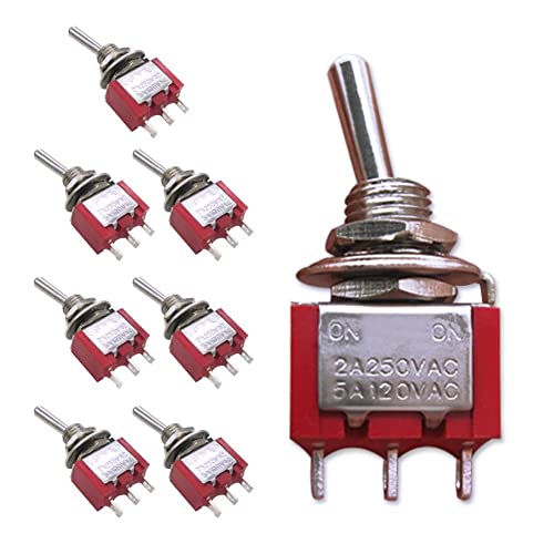 mxuteuk 8 Stück MTS-102 3 Klemme 2 Position SPDT Mini Miniatur-Kippschalter Auto Armaturenbrett Armaturenbrett EIN/EIN 5A 120V 2A 250V mxuteuk 8 Stück MTS-102 3 Klemme 2 Position SPDT Mini Miniatur-Kippschalter Auto Armaturenbrett Armaturenbrett EIN/EIN 5A 120V 2A 250V von mxuteuk