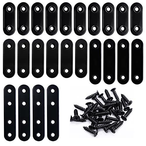 mxuteuk 86pcs Edelstahl Schwarze geraden Plattenhalterung Metall-Patchplatte mit Schrauben 36mm/46mm/56mm/76mm G014-ZH von mxuteuk