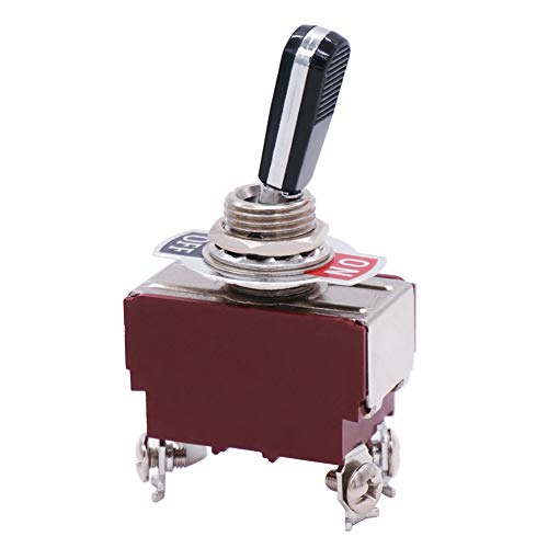 mxuteuk Hochleistungs-kippschalter 20A 125V DPST 2 Position 4-poliger Wippschalter EIN/AUS-Schalter mit schwarzem PC Verschleißfestem Griff, TEN-A-4210BK-A201 von mxuteuk