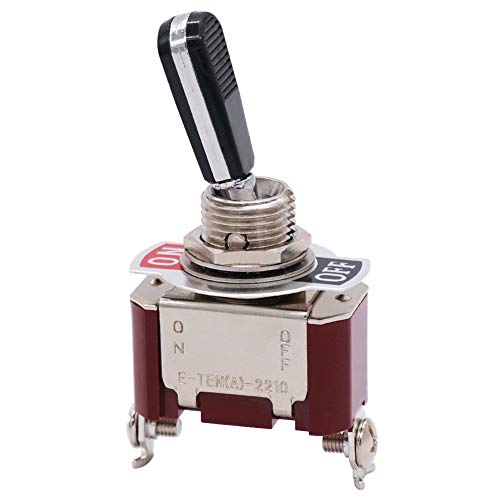 mxuteuk Hochleistungs-kippschalter 20A 125V SPST 2 Position 2-poliger Wippschalter EIN/AUS-Schalter mit schwarzem PC Verschleißfester Griff, TEN-A-2210BK-A101 von mxuteuk