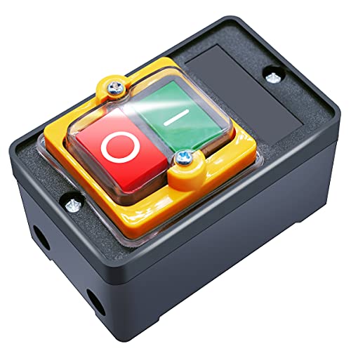 mxuteuk Maschinenschalter AC 220V/380V Sicherheitsschalter Wasserdichter Drucktastenschalter Ein/Aus schalter 10A Start Stopp Switch Pushbutton Staubdicht für mechanischen Textilmaschinen KAO-10KH von mxuteuk