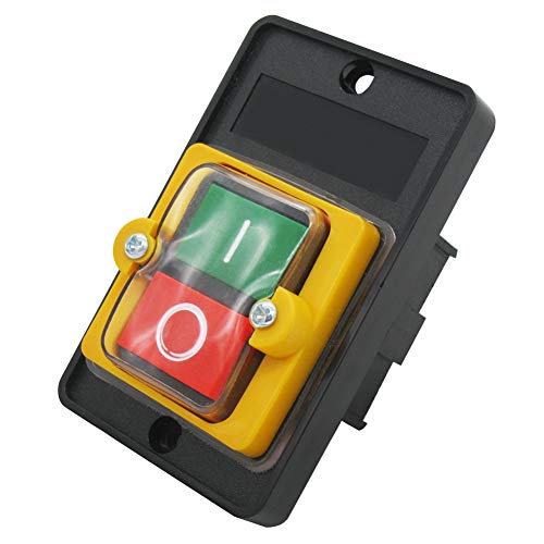 mxuteuk maschinen schalter AC 220V/380V Sicherheitsschalter Wasserdichter Drucktastenschalter Ein/Aus schalter 10A Start Stopp Switch Pushbutton Staubdicht für mechanischen Textilmaschinen KAO-5M von mxuteuk