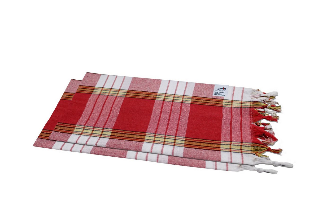 my Hamam Hamamtücher Hamamtuch Set 2 Stück kariert rot, Baumwolle, Polyester (Spar-Set, 2-St), saugstark und pflegeleicht von my Hamam