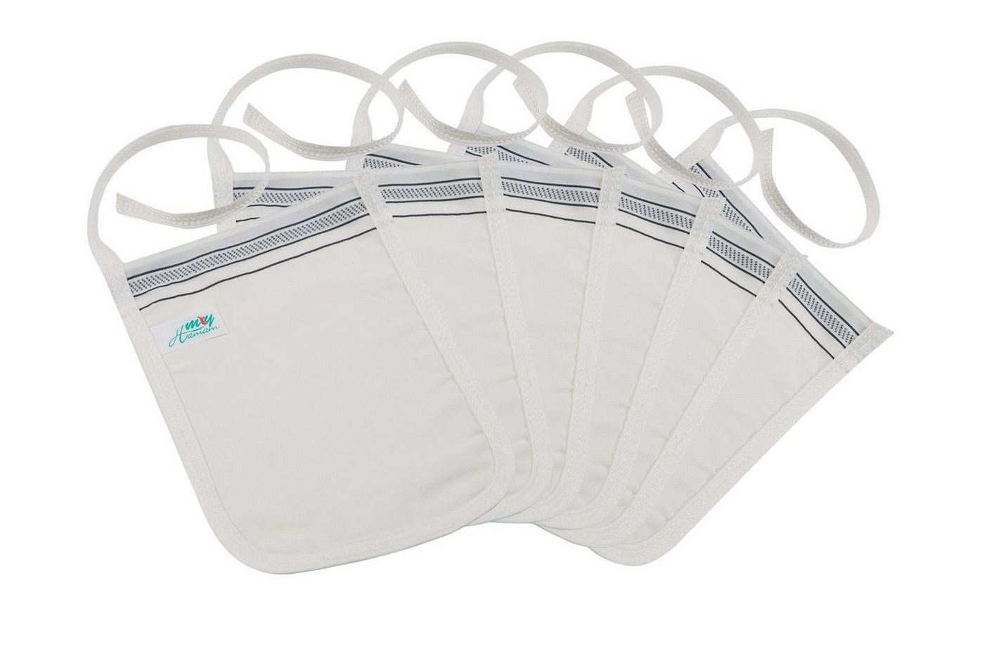 my Hamam Waschhandschuh Peeling Handschuh Kelebek dünn, schwarzer Rand, Viskose, Polyester (Spar-Set, 12-St), Peeling & Reinigung der Haut von my Hamam